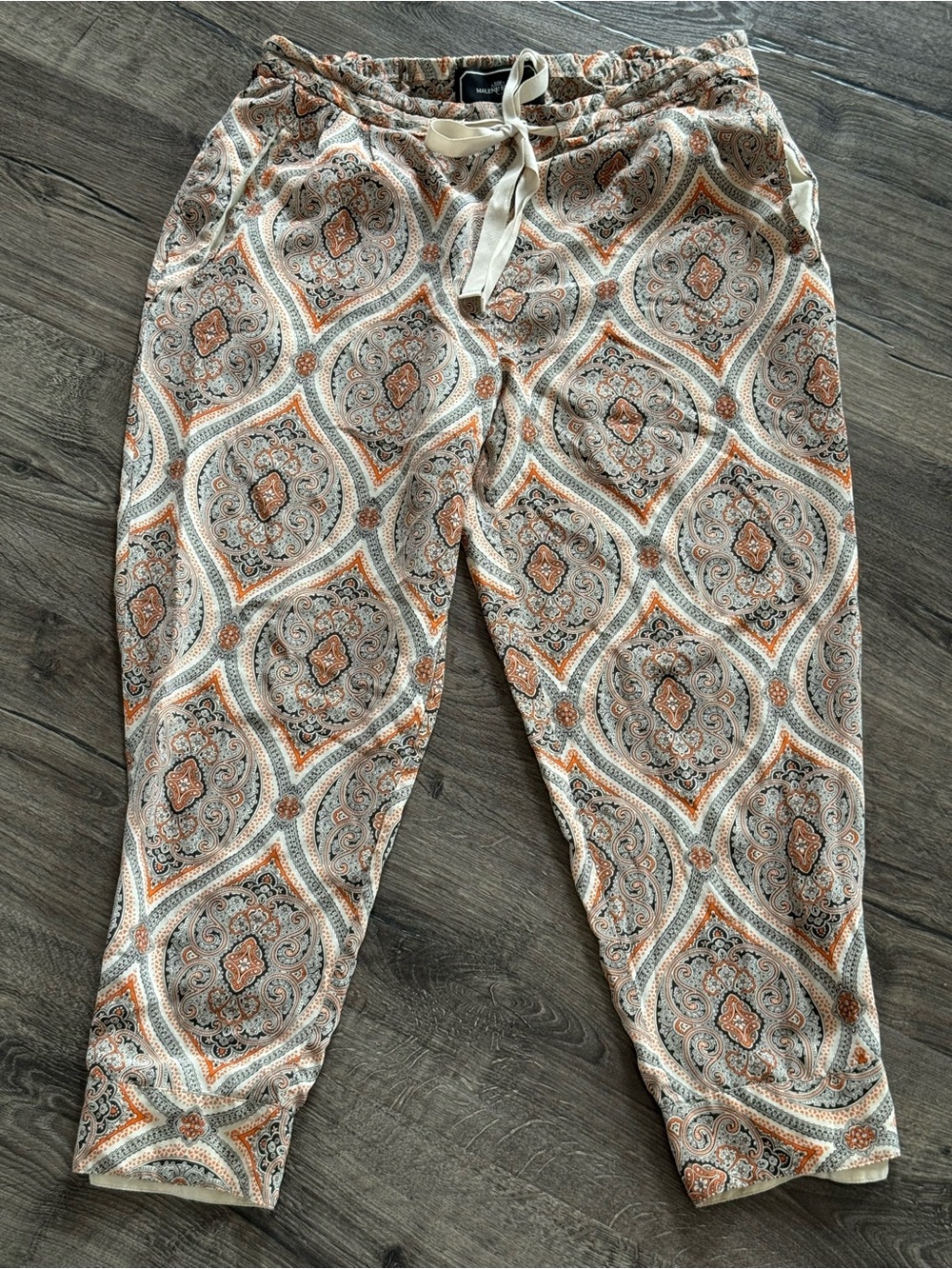 By Malene Birger Silk Pants Size 40 (US 10) Azunda Paisley Medallion Bohemian